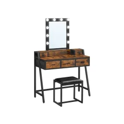 New SONGMICS Coiffeuse miroir LED Noir