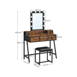 New SONGMICS Coiffeuse miroir LED Noir