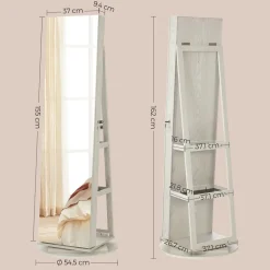 New SONGMICS Coiffeuse miroir rectangulaire Blanc