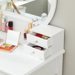 Discount SONGMICS Coiffeuse ronde Blanc