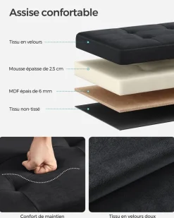 Shop SONGMICS Collection EKHO - Banc d'entrée en PU marron caramel