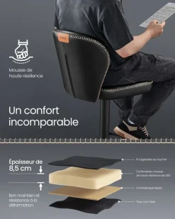 Hot SONGMICS Collection EKHO - tabouret de bar pivotant à 360° avec rangement marron caramel