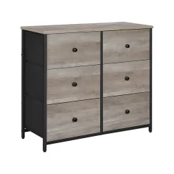 Sale SONGMICS Commode 6 tiroirs Greige + Noir