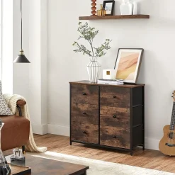 Best SONGMICS Commode 6 tiroirs industriel Marron Rustique + Noir