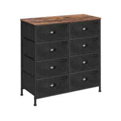 Hot SONGMICS Commode en Tissu Marron Rustique + Noir