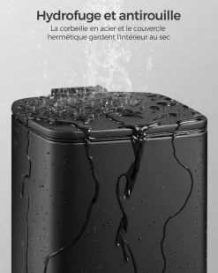 Fashion SONGMICS Corbeille à déchets 6L à pédale noir