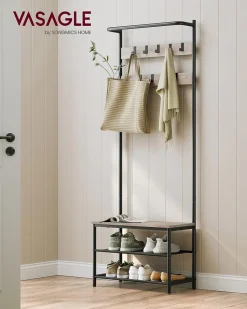 Hot SONGMICS Corbeille à linge boisé