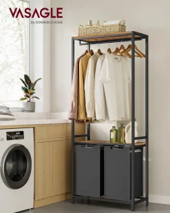 Flash Sale SONGMICS Corbeille linge sale grège chiné et gris ardoise