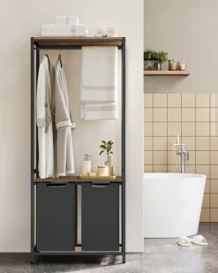 Flash Sale SONGMICS Corbeille linge sale grège chiné et gris ardoise