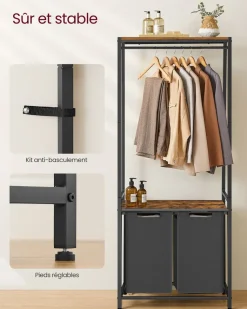 Flash Sale SONGMICS Corbeille linge sale grège chiné et gris ardoise