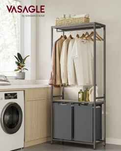 Flash Sale SONGMICS Corbeille linge sale grège chiné et gris ardoise