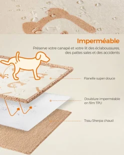 Flash Sale SONGMICS Couverture Chien Hydrofuge Tissu Polaire et Flanelle