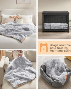 Clearance SONGMICS Couverture chien hydrofuge réversible 73 x 63 cm gris ombré