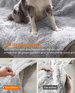 Clearance SONGMICS Couverture chien hydrofuge réversible 73 x 63 cm gris ombré