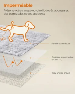 Clearance SONGMICS Couverture chien hydrofuge réversible 73 x 63 cm gris ombré