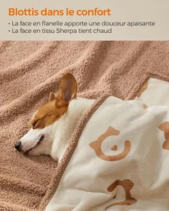Outlet SONGMICS Couverture Chien Hydrofuge Tissu Polaire et Flanelle