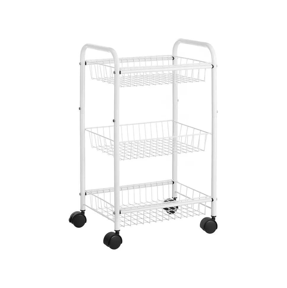 Fashion SONGMICS Desserte 3 niveaux Blanc