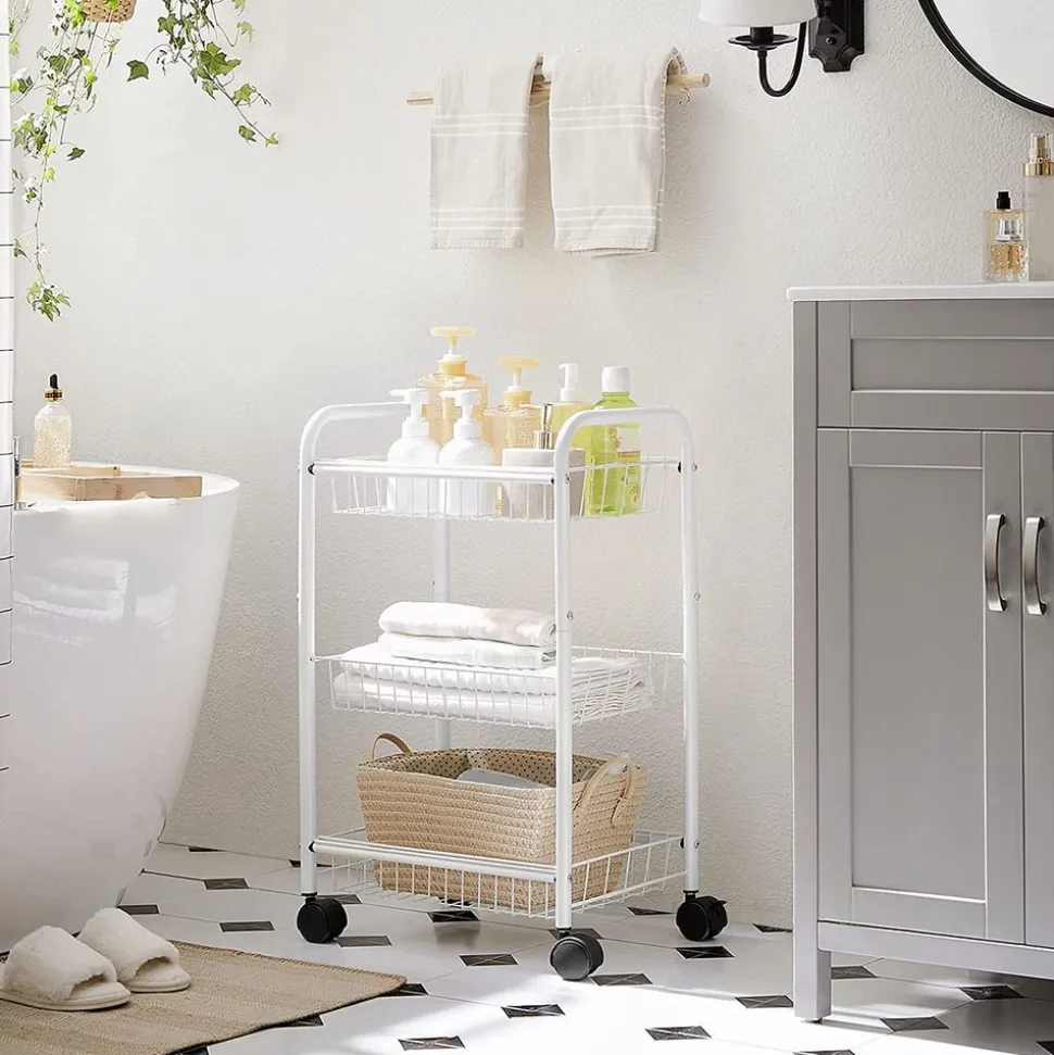 Fashion SONGMICS Desserte 3 niveaux Blanc