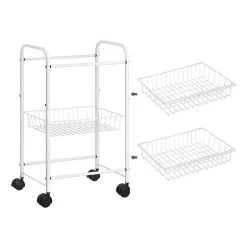 Fashion SONGMICS Desserte 3 niveaux Blanc