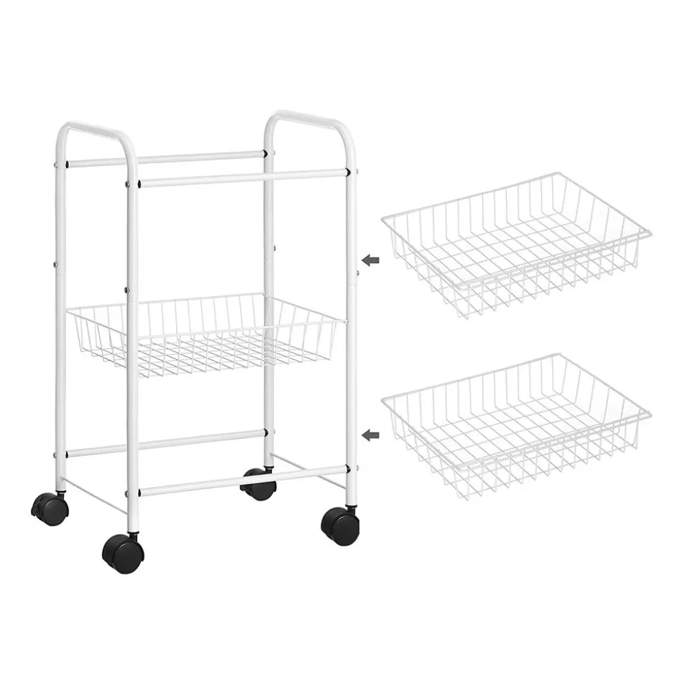 Fashion SONGMICS Desserte 3 niveaux Blanc