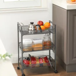 Best SONGMICS Desserte 2 niveaux gris