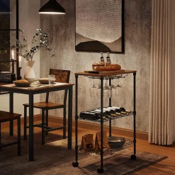 Fashion SONGMICS Desserte à vin Noir