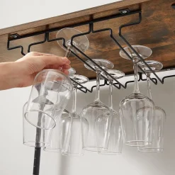 Fashion SONGMICS Desserte à vin Noir