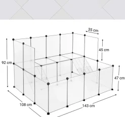 Outlet SONGMICS Enclos modulable 143 x 108 x 92 cm (L x l x H)