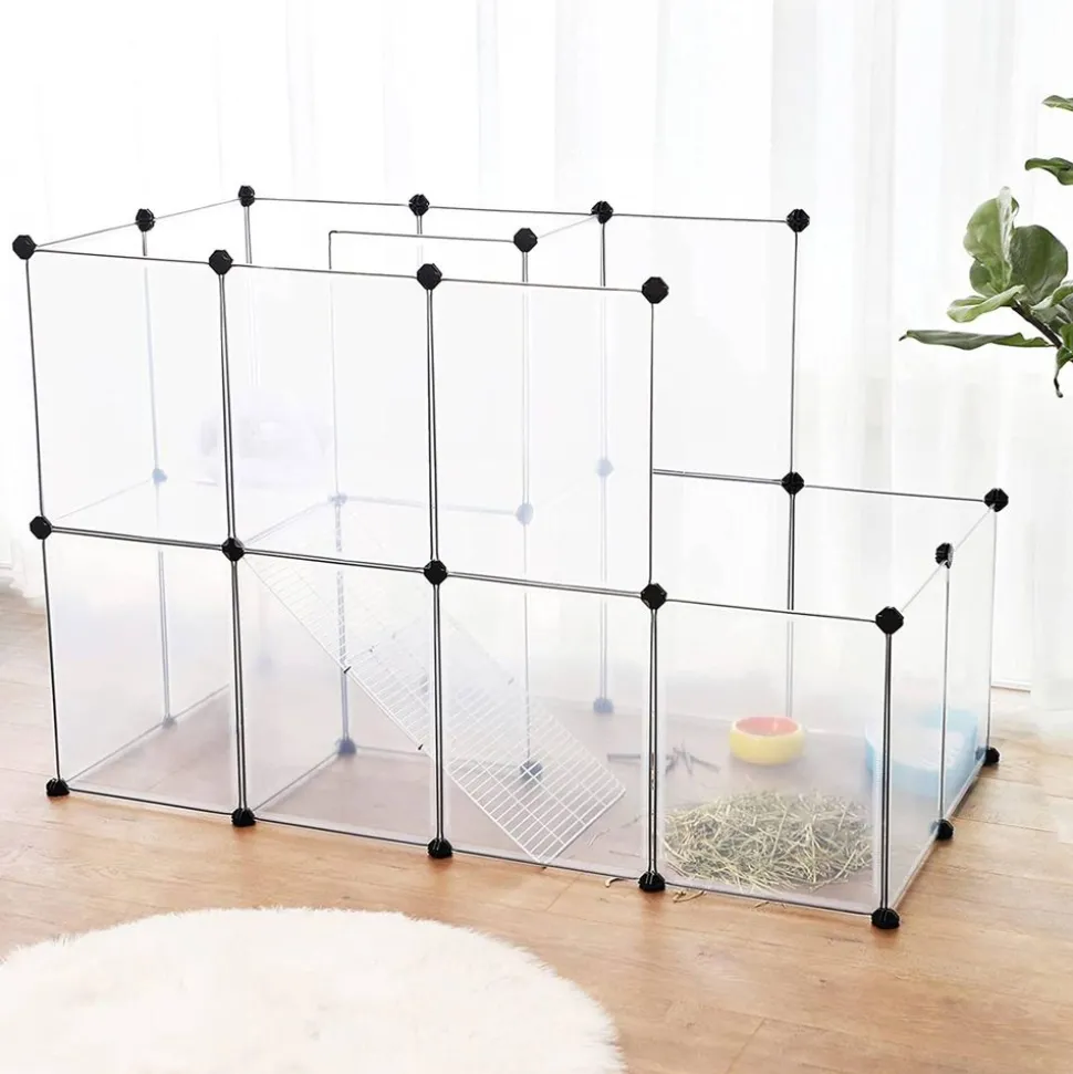 Sale SONGMICS Enclos modulable 143 x 73 x 93 cm (L x l x H) Blanc