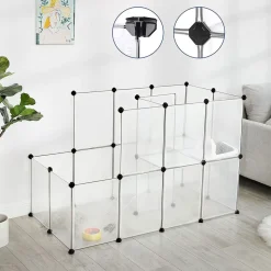 Sale SONGMICS Enclos modulable 143 x 73 x 93 cm (L x l x H) Blanc