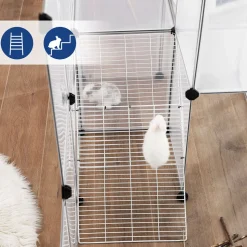 Sale SONGMICS Enclos modulable 143 x 73 x 93 cm (L x l x H) Blanc