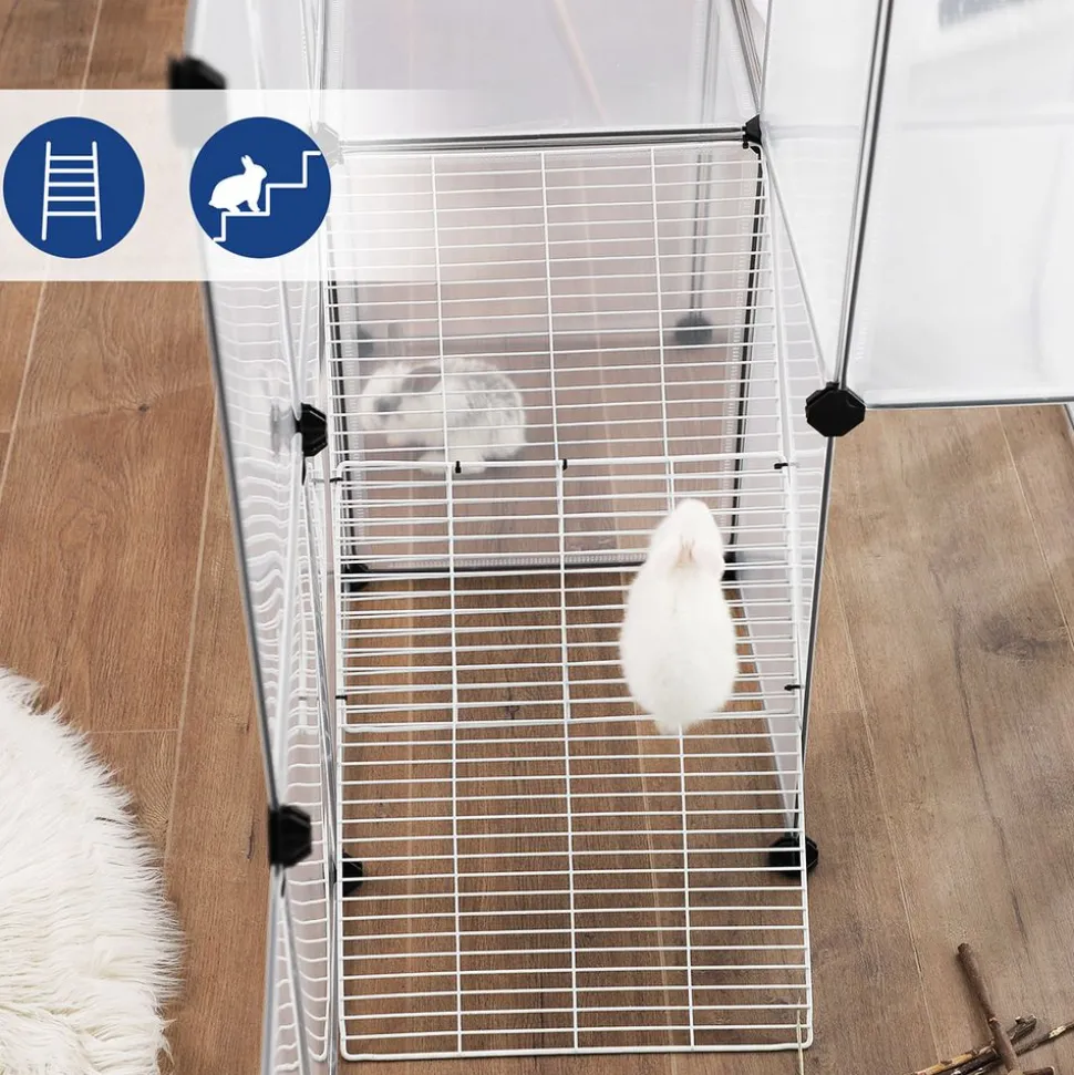 Sale SONGMICS Enclos modulable 143 x 73 x 93 cm (L x l x H) Blanc