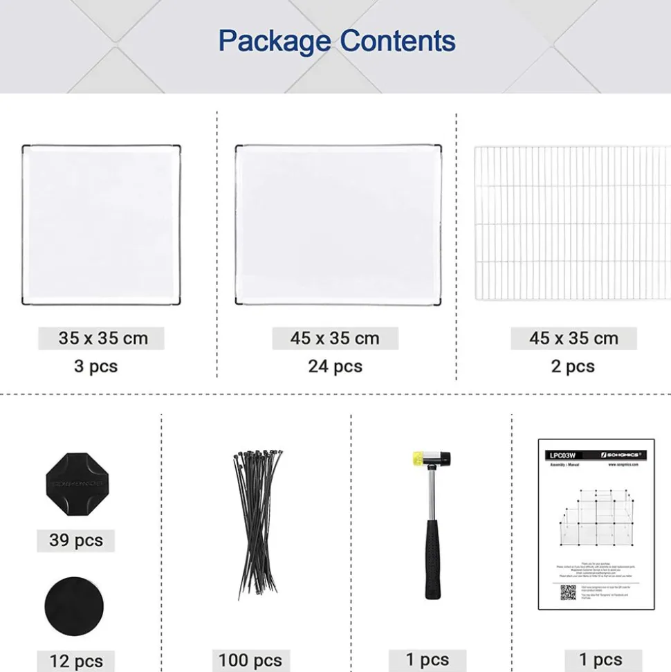 Sale SONGMICS Enclos modulable 143 x 73 x 93 cm (L x l x H) Blanc