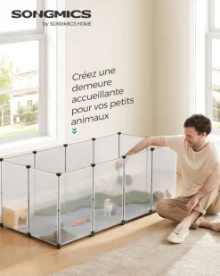 Discount SONGMICS Enclos pour petits animaux Blanc