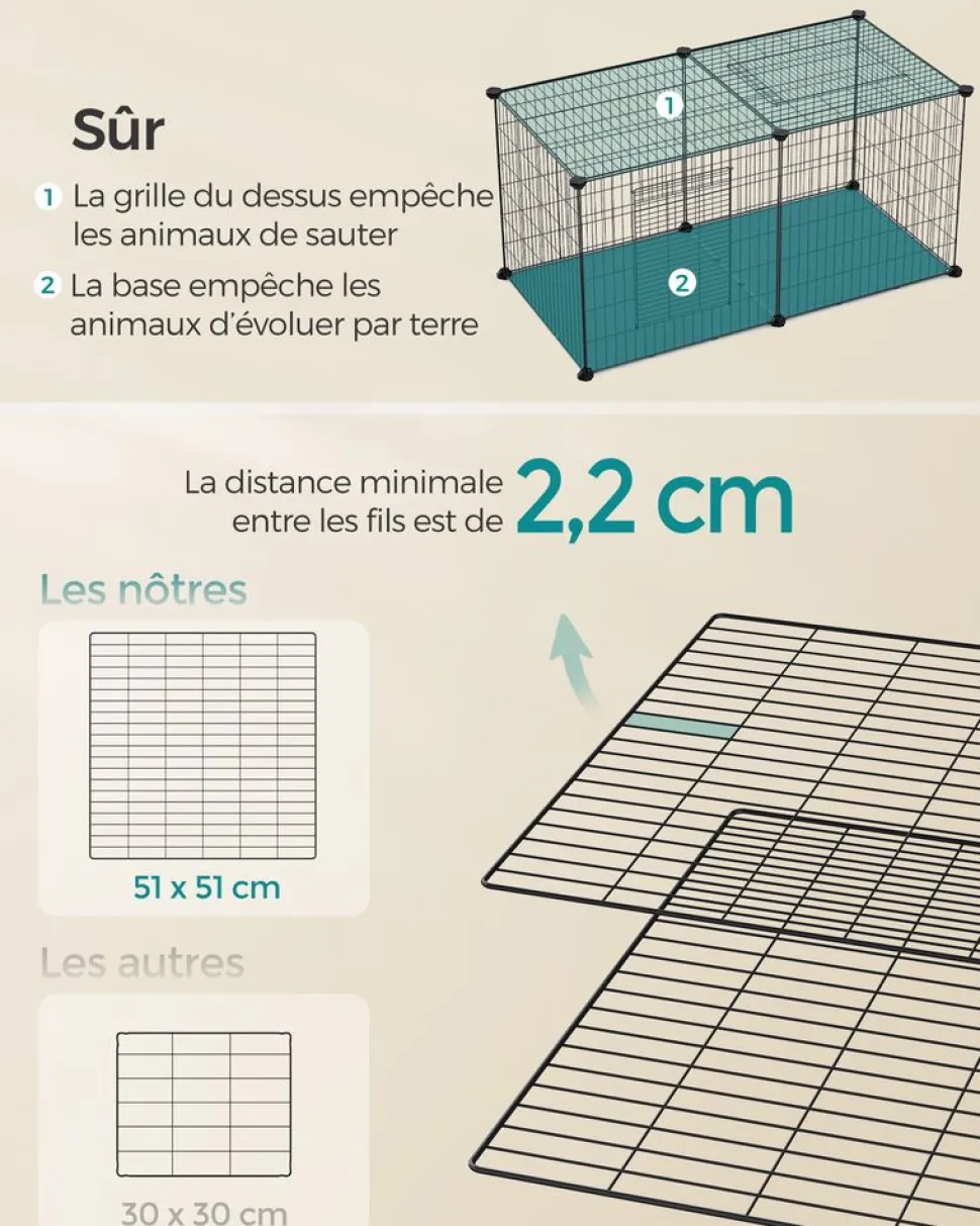 Online SONGMICS Enclos pour petits animaux Noir