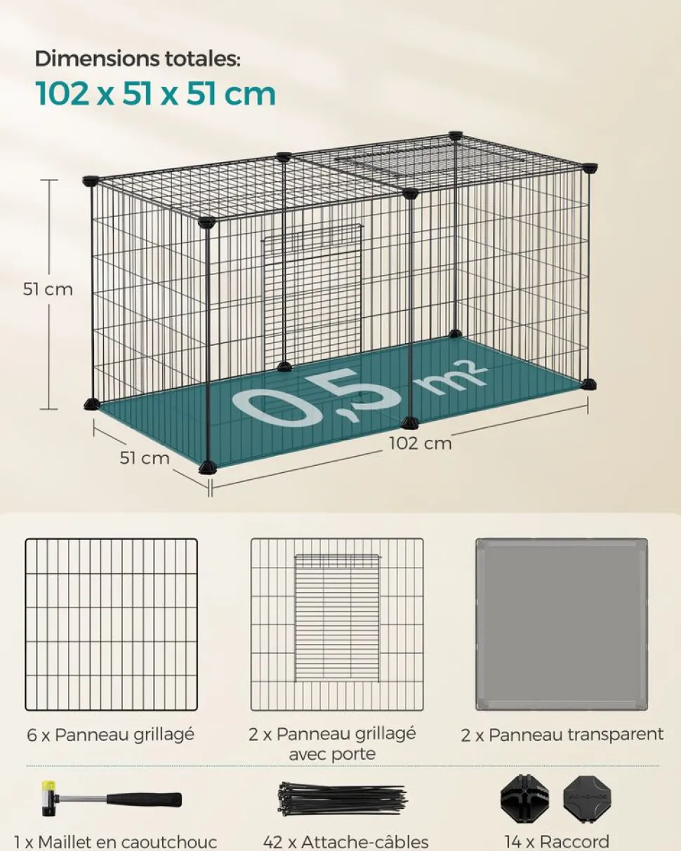 Online SONGMICS Enclos pour petits animaux Noir
