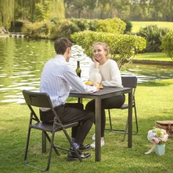 Outlet SONGMICS Ensemble de table et tabourets hauts industriel Marron Rustique + Noir