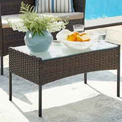 Flash Sale SONGMICS Ensemble salon de jardin 1 table 2 chaises noir d'encre