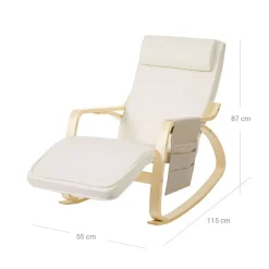 Shop SONGMICS Fauteuil à bascule beige