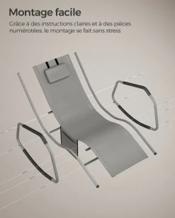 Shop SONGMICS Fauteuil à bascule Beige