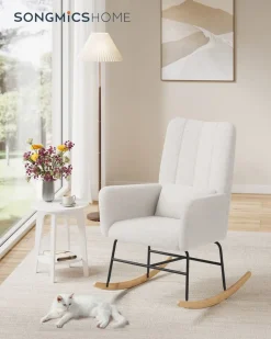 Best SONGMICS Fauteuil à bascule cadre en acier 151 x 56 x 90 cm gris tourterelle