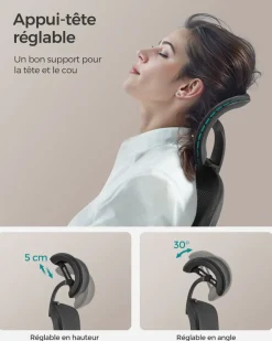 Outlet SONGMICS Fauteuil appui-tête Noir