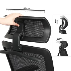 Best SONGMICS Fauteuil de bureau ergonomique noir d'encre
