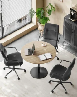 Discount SONGMICS Fauteuil de bureau mécanisme à bascule surface en pu, noir