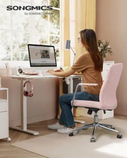 Discount SONGMICS Fauteuil de bureau mécanisme à bascule surface en pu, noir