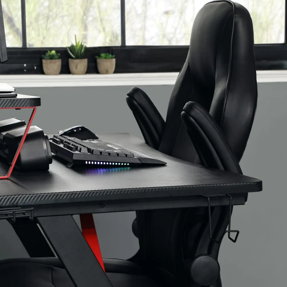 Discount SONGMICS Fauteuil de bureau noir bleu