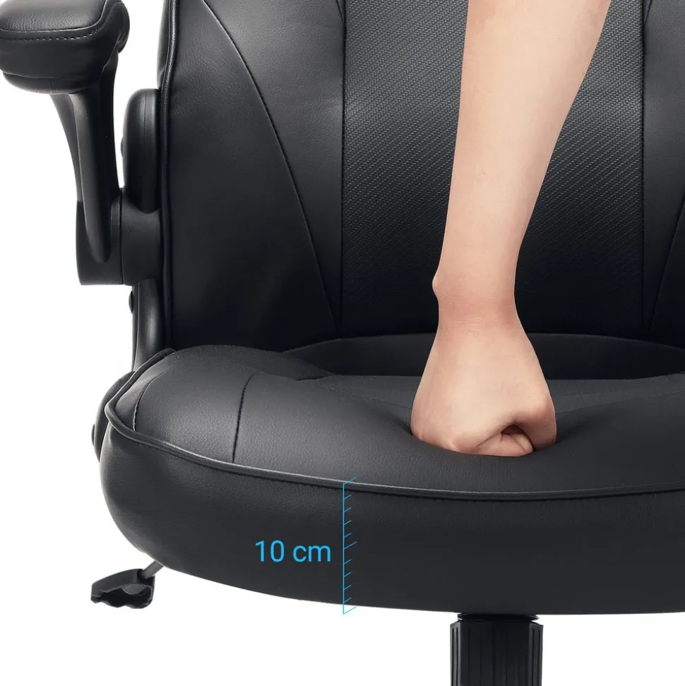 Discount SONGMICS Fauteuil de bureau noir bleu