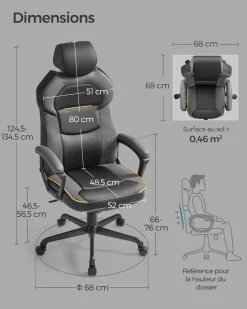 Cheap SONGMICS Fauteuil dossier matelassé