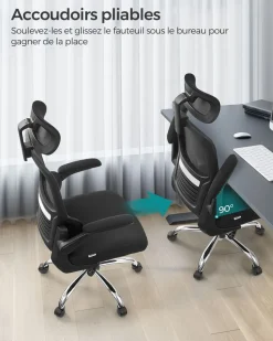 New SONGMICS Fauteuil ergonomique Noir