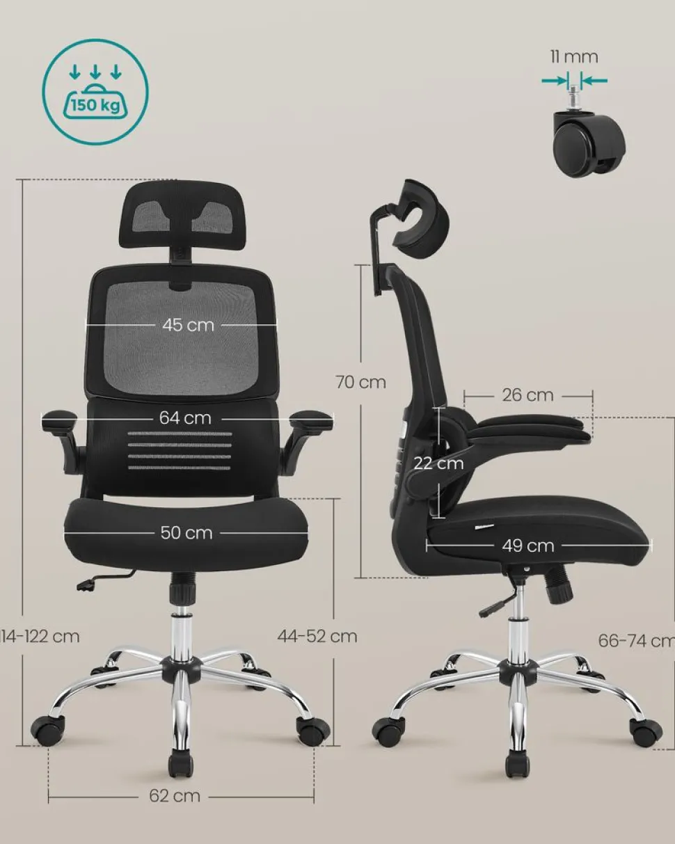 New SONGMICS Fauteuil ergonomique Noir